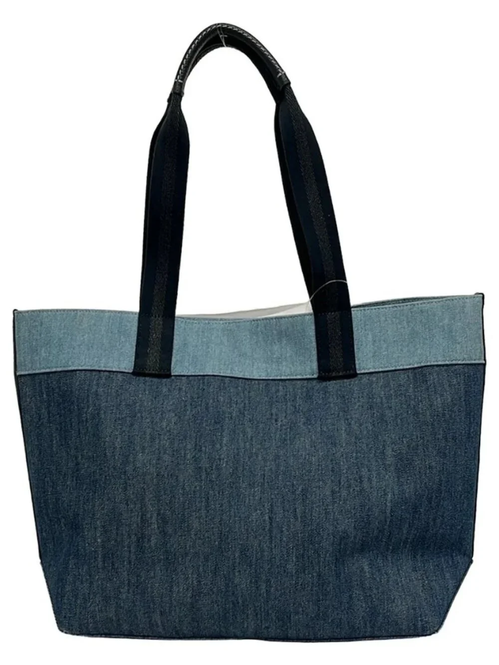 COACH 91131 Navy Light Blue Black Denim Cotton Tote Bag